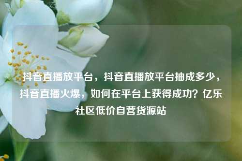 抖音直播放平台，抖音直播放平台抽成多少，抖音直播火爆	，如何在平台上获得成功？亿乐社区低价自营货源站  第1张