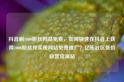 抖音刷1000粉丝网站免费，如何快速在抖音上获得1000粉丝并实现网站免费推广？亿乐社区低价自营货源站  第1张