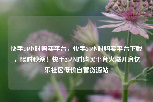 快手24小时购买平台，快手24小时购买平台下载	，限时秒杀！快手24小时购买平台火爆开启亿乐社区低价自营货源站  第1张