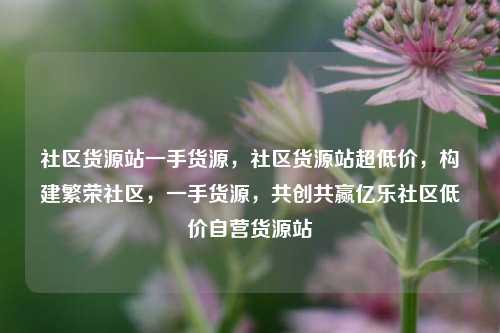 社区货源站一手货源，社区货源站超低价，构建繁荣社区	，一手货源，共创共赢亿乐社区低价自营货源站  第1张