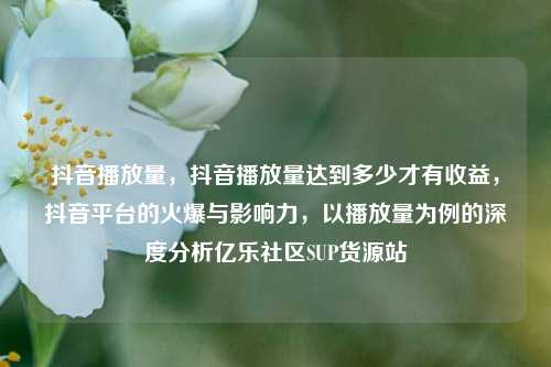 抖音播放量，抖音播放量达到多少才有收益，抖音平台的火爆与影响力，以播放量为例的深度分析亿乐社区SUP货源站  第1张