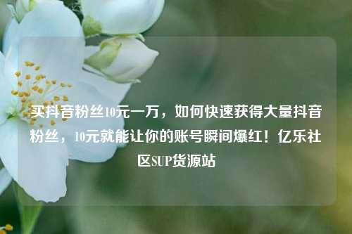 买抖音粉丝10元一万，如何快速获得大量抖音粉丝，10元就能让你的账号瞬间爆红！亿乐社区SUP货源站  第1张