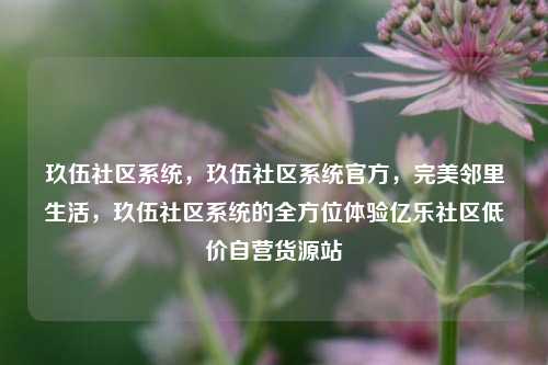 玖伍社区系统，玖伍社区系统官方，完美邻里生活	，玖伍社区系统的全方位体验亿乐社区低价自营货源站  第1张