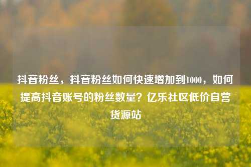 抖音粉丝，抖音粉丝如何快速增加到1000，如何提高抖音账号的粉丝数量？亿乐社区低价自营货源站  第1张