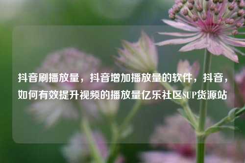 抖音刷播放量	，抖音增加播放量的软件，抖音，如何有效提升视频的播放量亿乐社区SUP货源站  第1张
