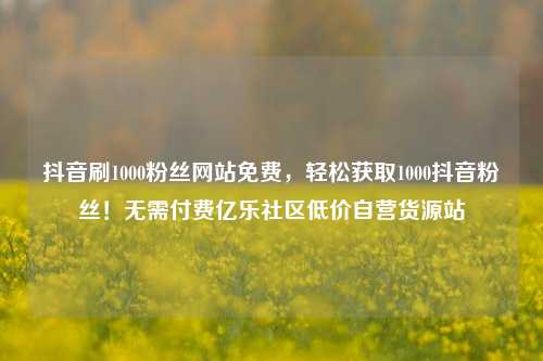 抖音刷1000粉丝网站免费，轻松获取1000抖音粉丝！无需付费亿乐社区低价自营货源站  第1张