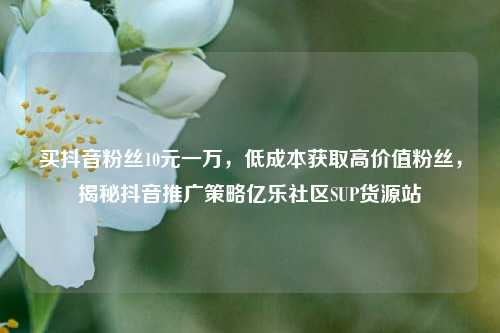 买抖音粉丝10元一万，低成本获取高价值粉丝	，揭秘抖音推广策略亿乐社区SUP货源站  第1张