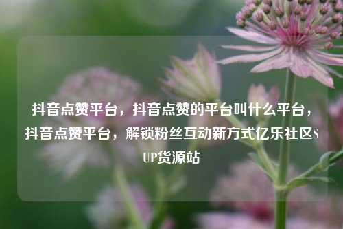 抖音点赞平台，抖音点赞的平台叫什么平台	，抖音点赞平台，解锁粉丝互动新方式亿乐社区SUP货源站  第1张