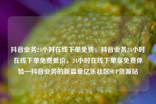 抖音业务24小时在线下单免费，抖音业务24小时在线下单免费低价，24小时在线下单享免费体验—抖音业务的新篇章亿乐社区SUP货源站  第1张